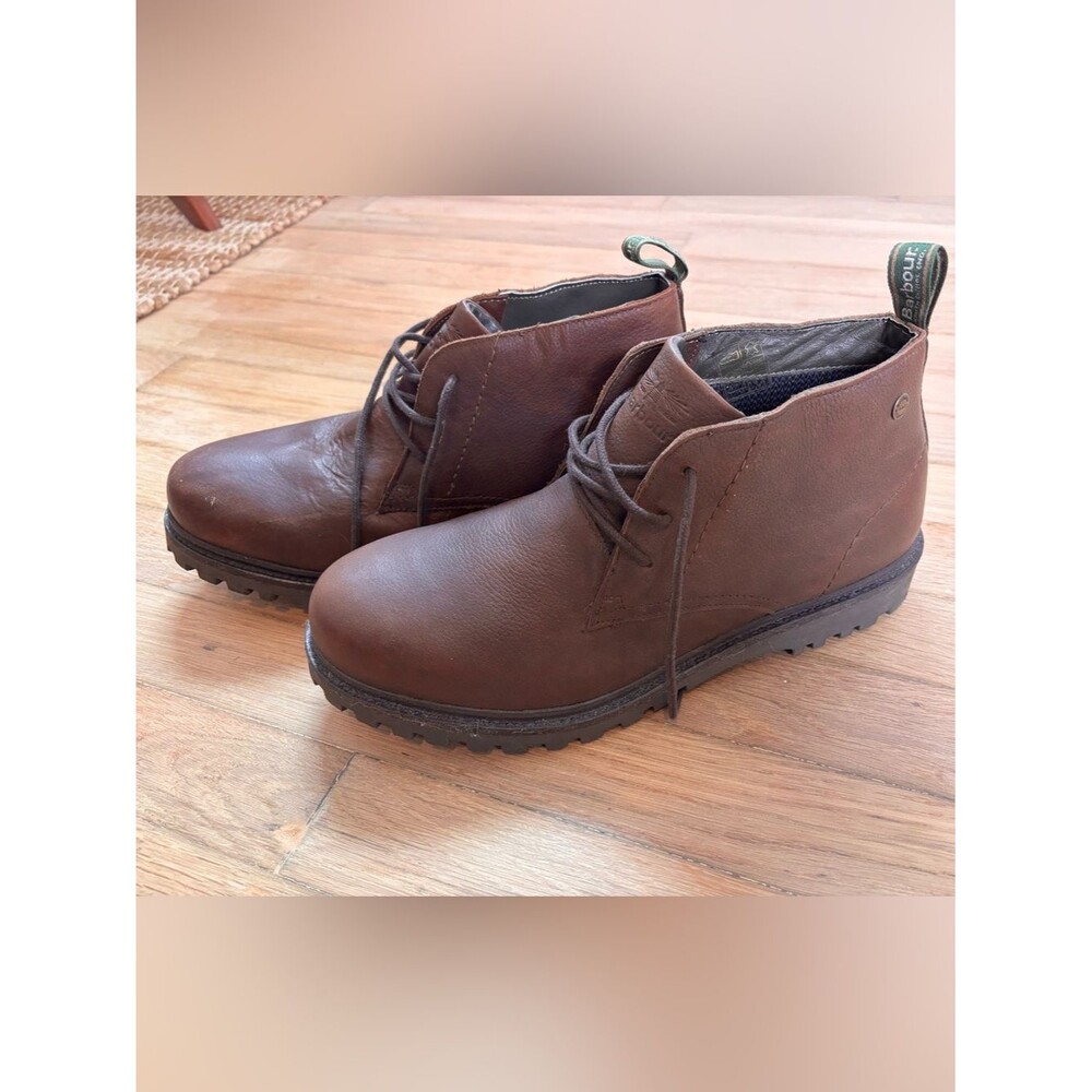 Barbour Attolite Men’s Brown Leather Chukka Boots Size 9 Lace Up Ankle Boots